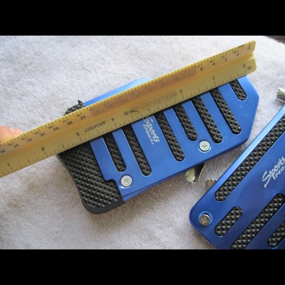 Aluminum Metal Blue Attachable Upgrade Sports Pedals Gas Brake Non Slip Set Auto - Picture 7 of 10